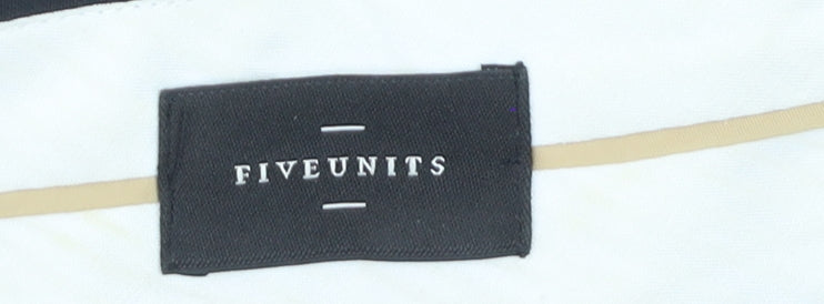 FIVEUNITS Women's Black Slim Fit Wool Blend Tapered Trousers Size 31