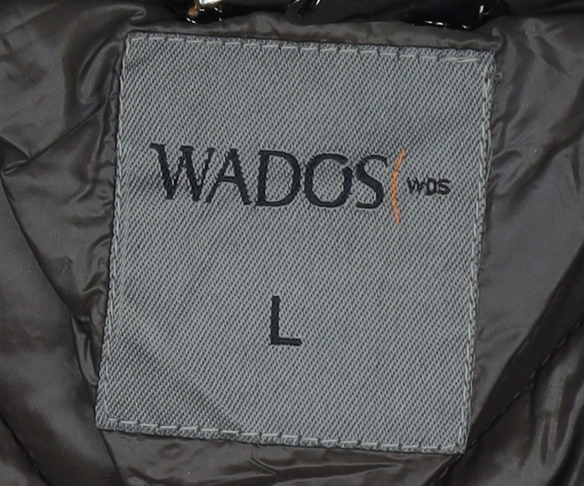 Wados Women Brown Long Puffer Coat Quilted Hooded Size L