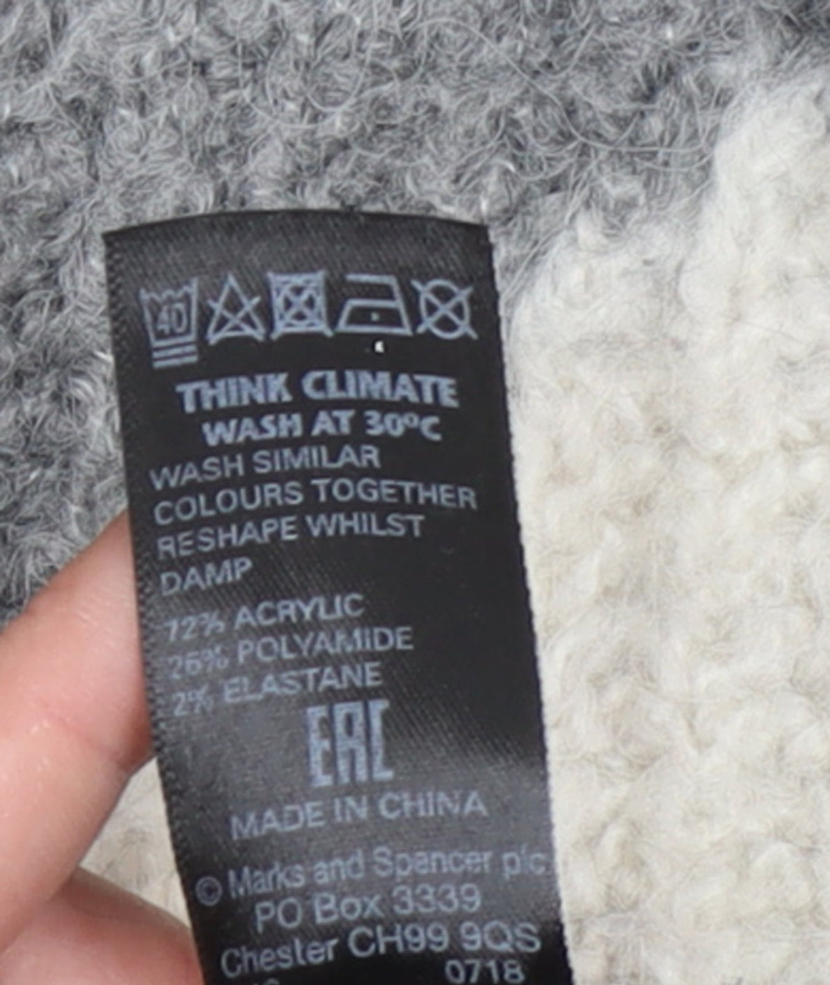 Marks & Spencer Womens Grey Navy Colour Block Cardigan Small Knit
