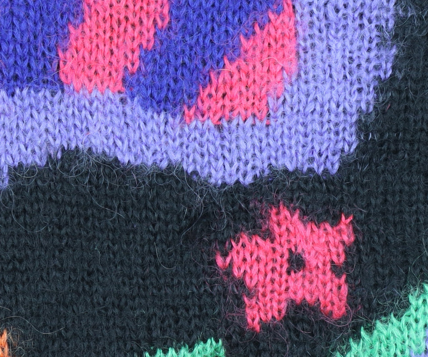 Essence Women's Multicoloured Mohair Knit 80s Retro Cardigan Size 26