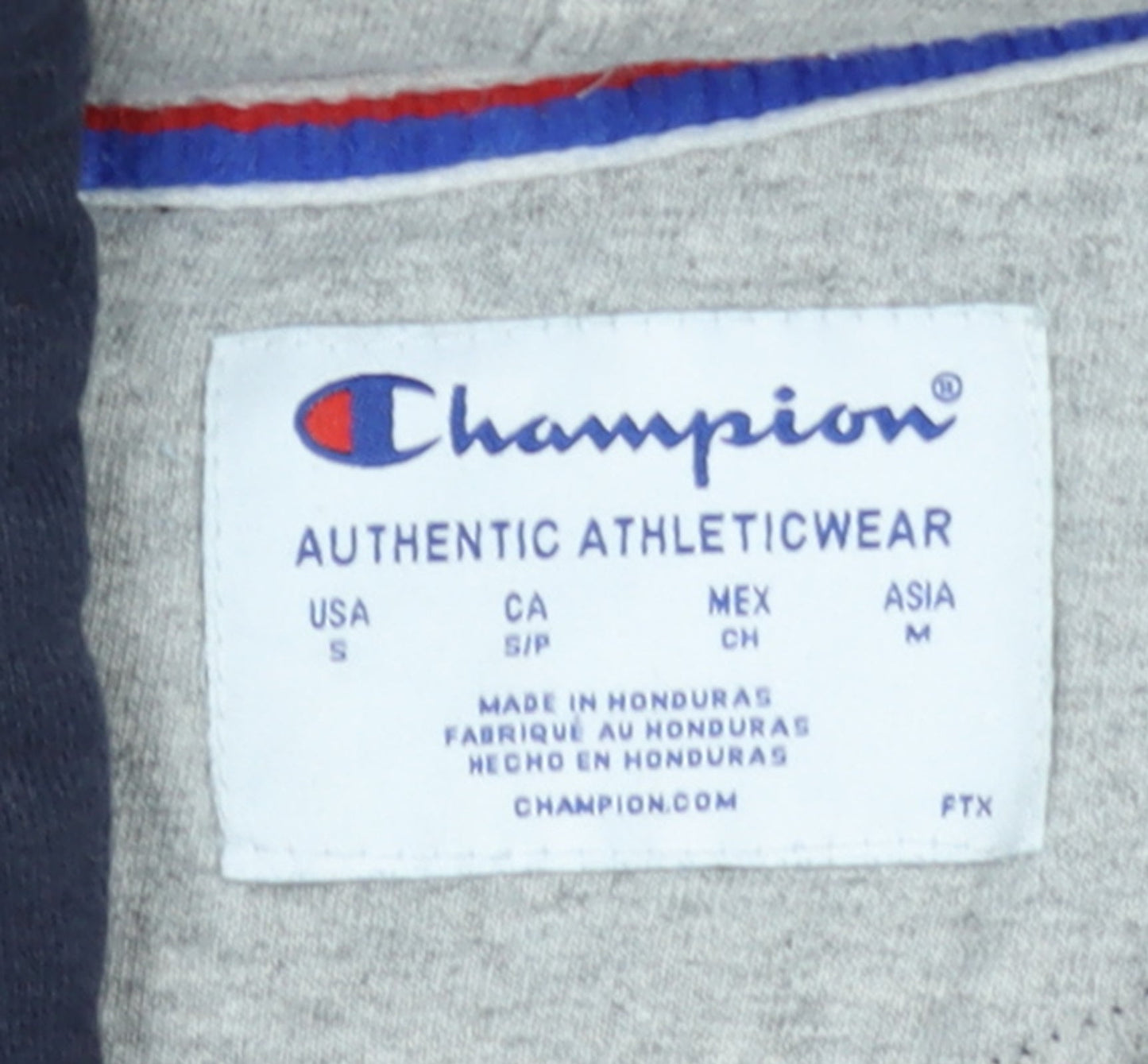 Champion Men's Blue Full Zip Hoodie S Regular Fit Athletic
