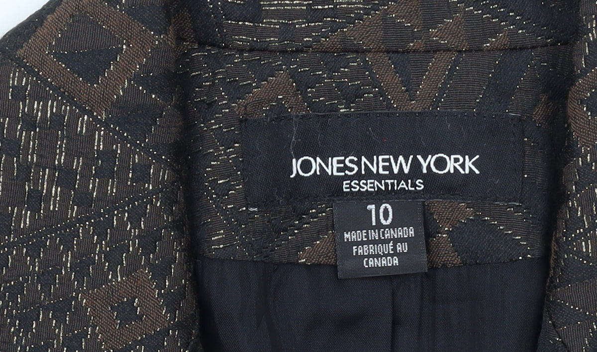 Jones New York Women's Brown Jacquard Blazer Size 12 Classic Fit