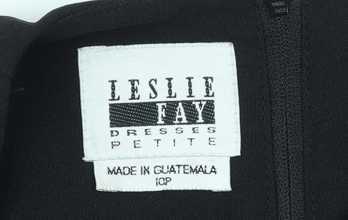 Leslie Fay Petite Women's Black Size 10 Sheath Dress