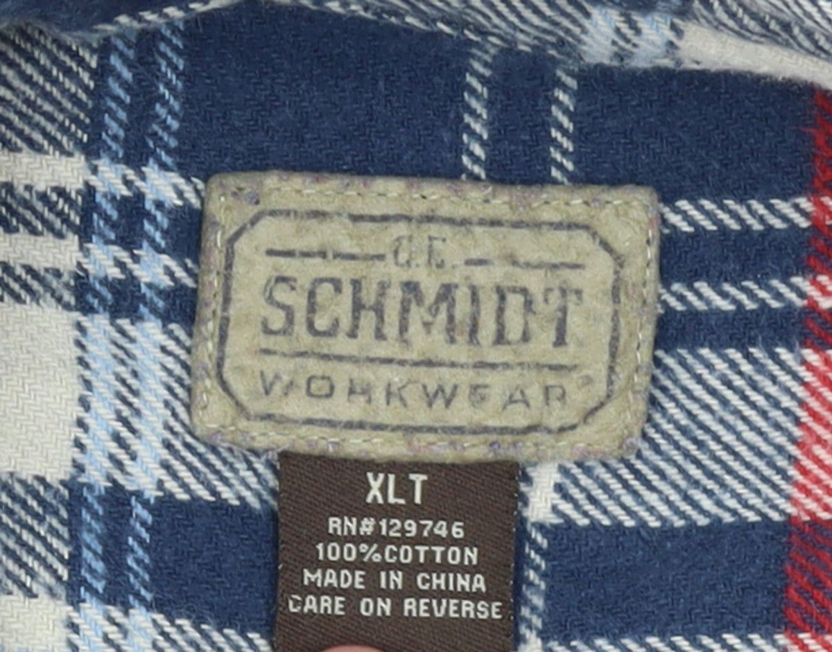 Schmidt Men's Multicoloured Plaid Flannel Button-Up Shirt XL Tall