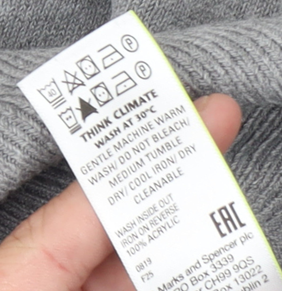 Marks & Spencer Women's Grey Mock Neck Knit Jumper Size M