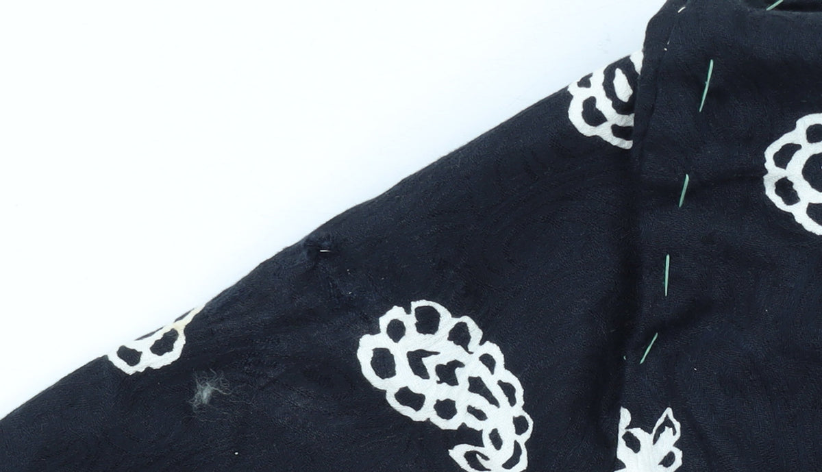 Medici by Gill Harvey Women's Black Embroidered Cotton Blazer Size 10