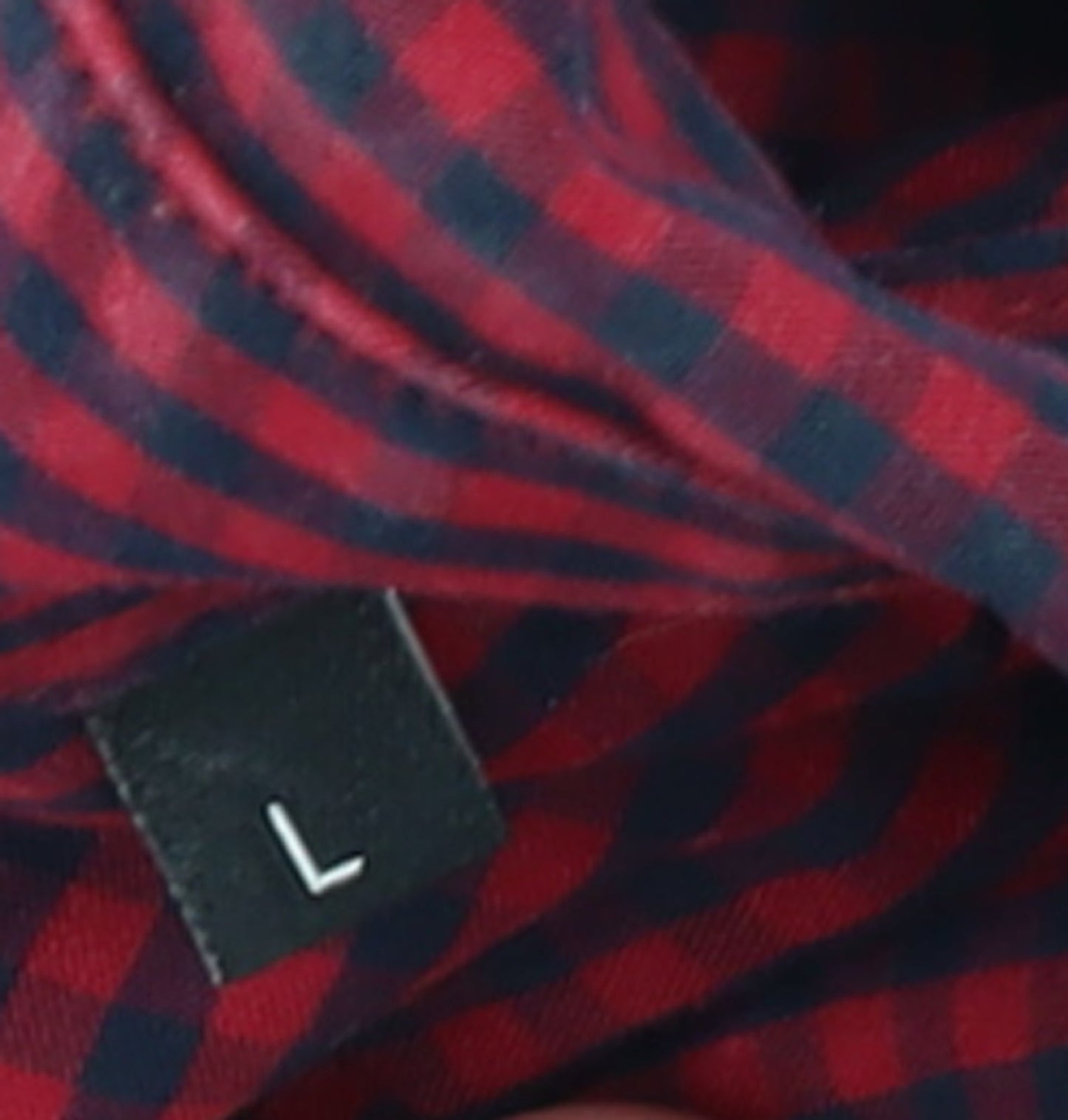 Moss London Men's Red Check Slim Fit Long Sleeve Button-Up Shirt Size L