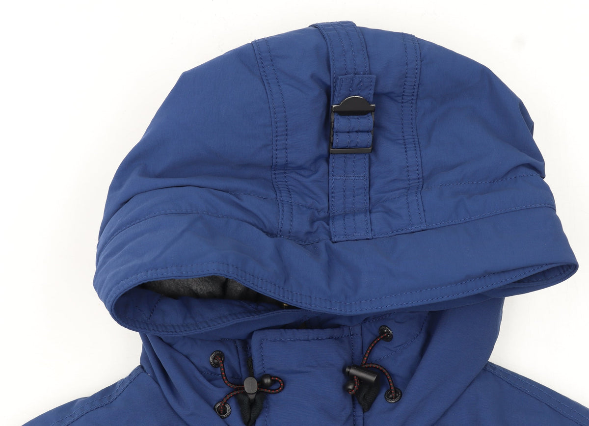 WHO.A.U Men's Blue Hooded Down Parka Coat Size S