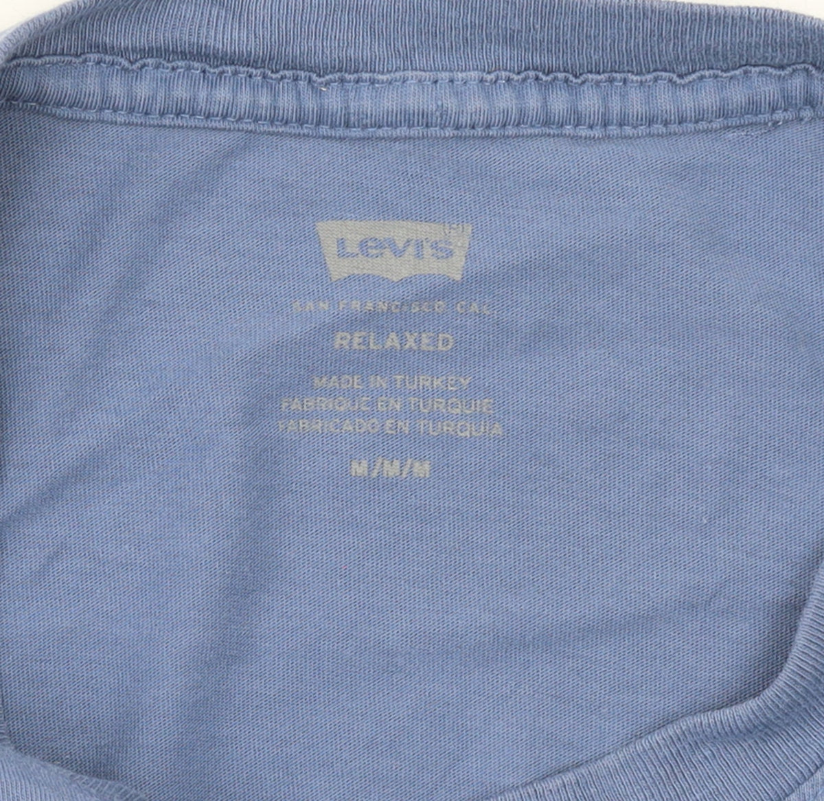 Levi's Men's Blue Relaxed Fit Logo Crew Neck Short Sleeve T-Shirt Size M