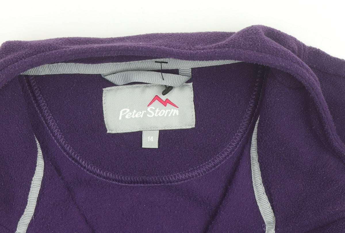 Peter Storm Women's Purple Fleece 1/4 Zip Pullover Sweatshirt Size 14