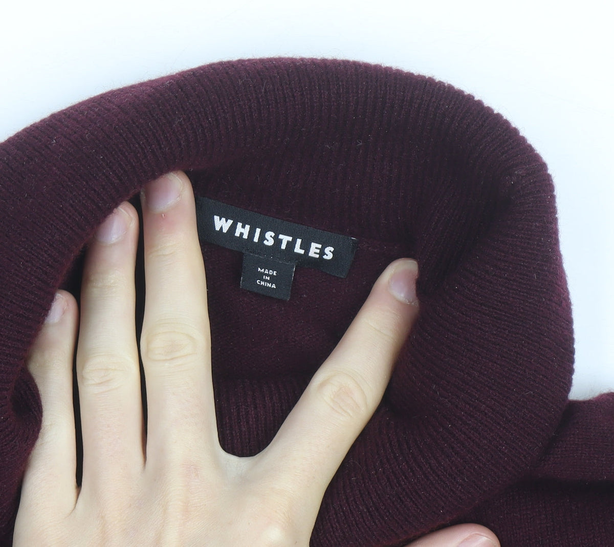 Whistles Mens Red Roll Neck Wool Cashmere Jumper Size L