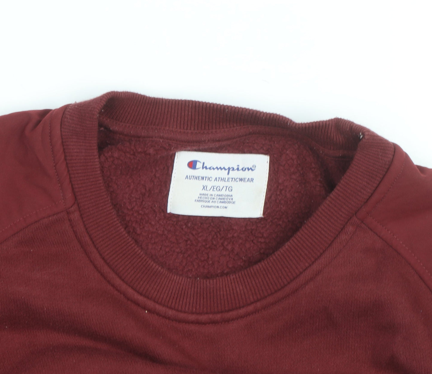 Champion Men's Red XL Pullover Sweatshirt Crew Neck Logo Fleece