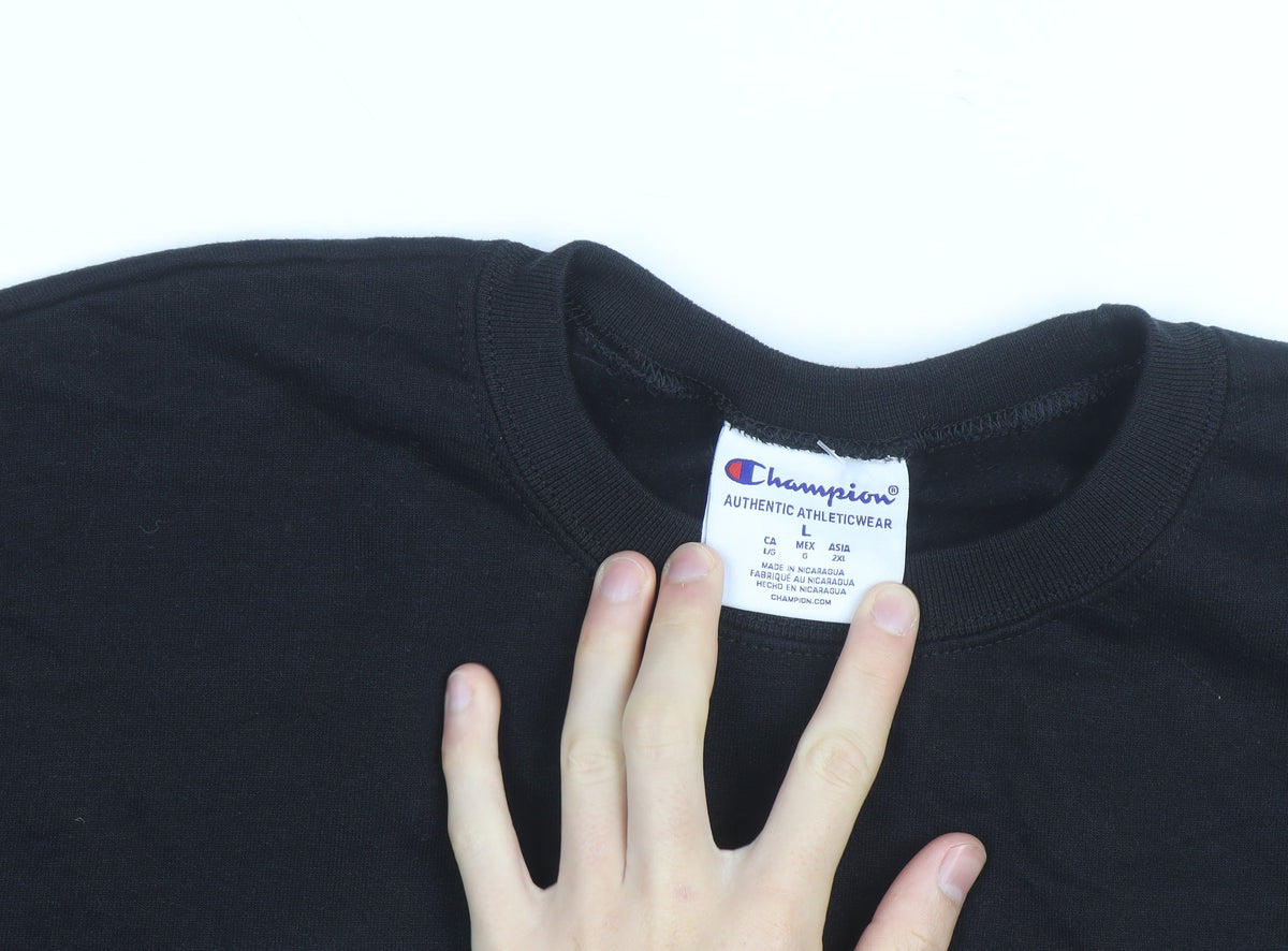 Champion Men’s Black USF Crew Neck Sweatshirt L Pullover Logo