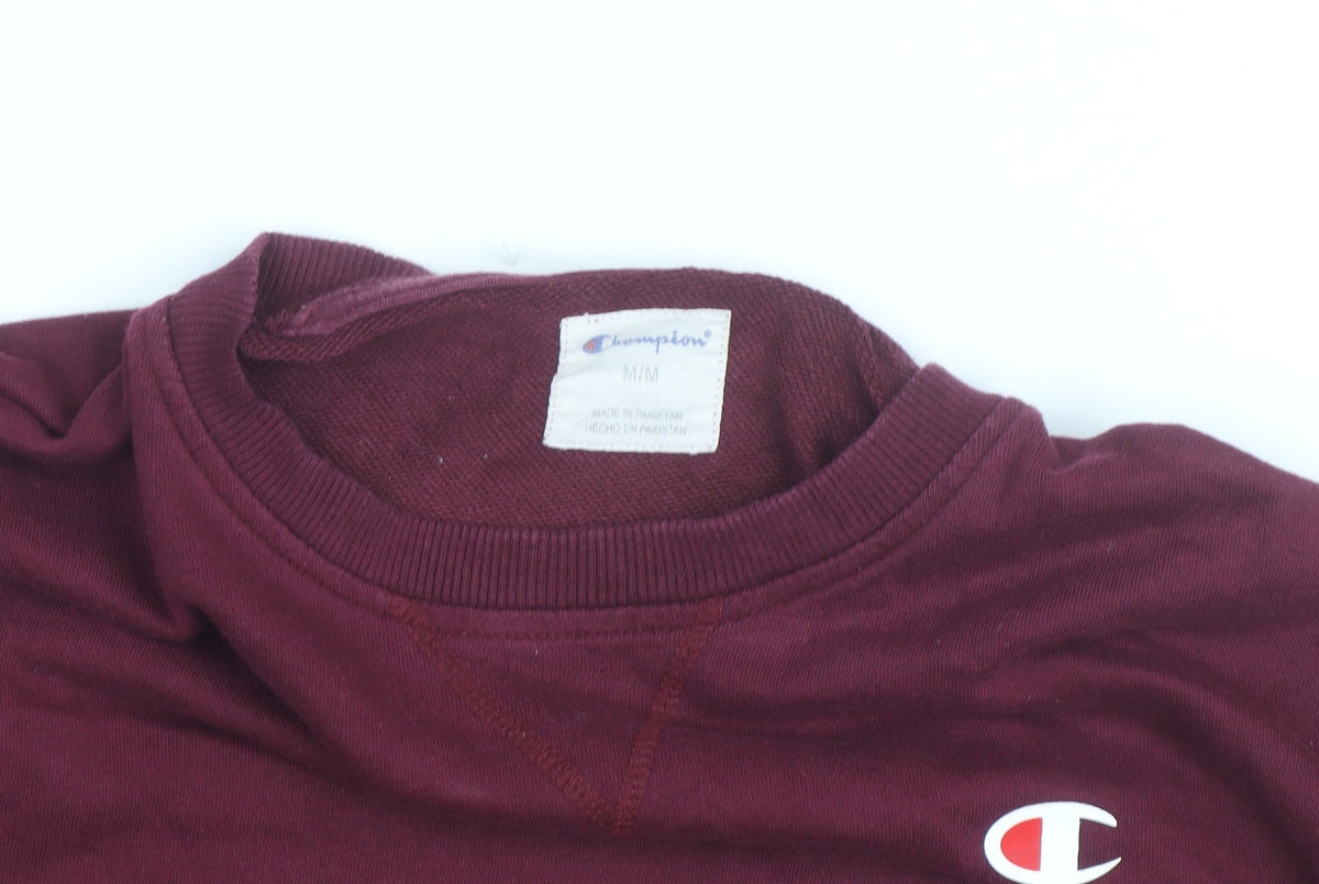 Champion Men's Red Crew Neck Pullover Sweatshirt Size M