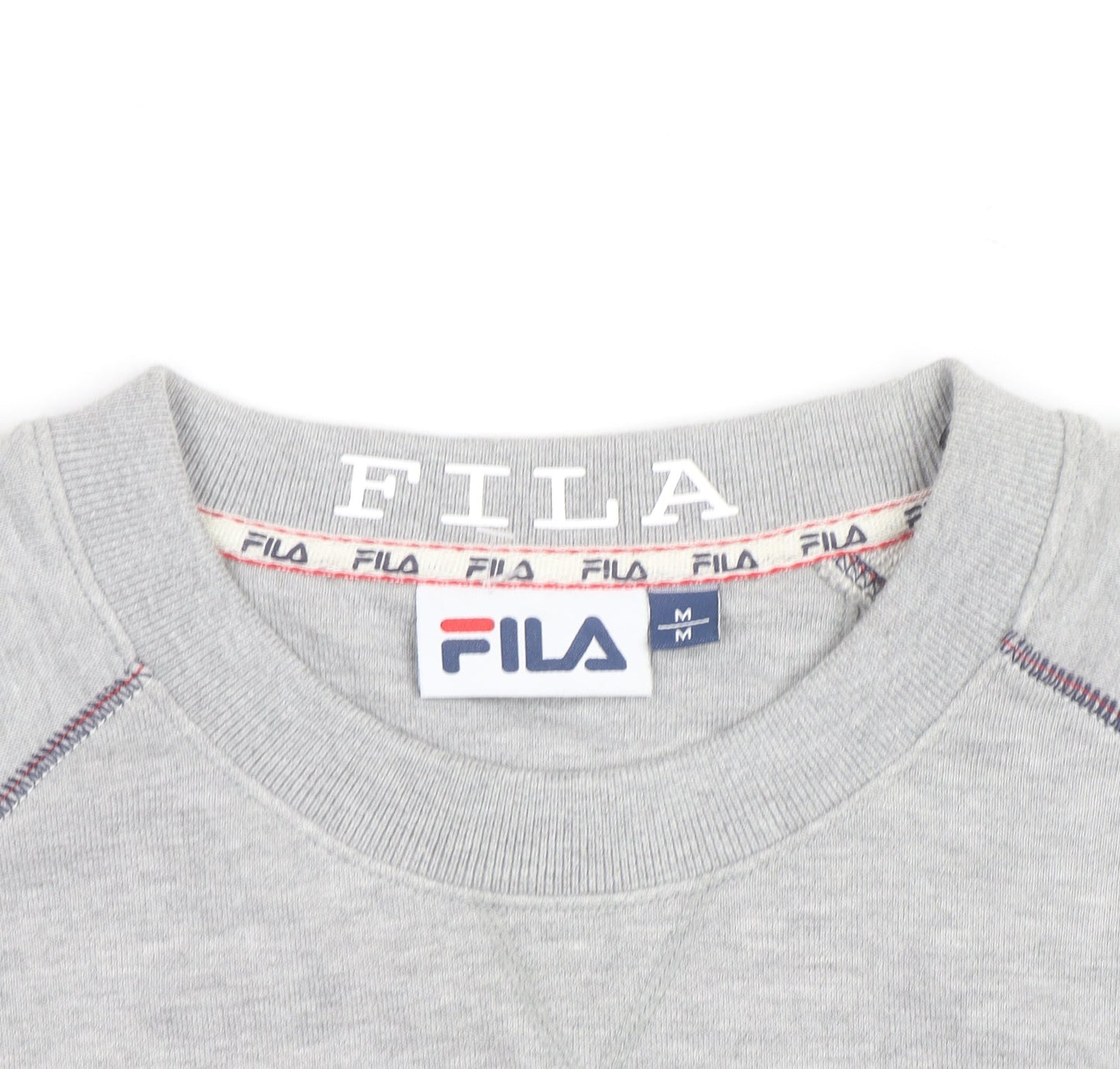 Fila Men's Grey Logo Crew Neck Pullover Sweatshirt M