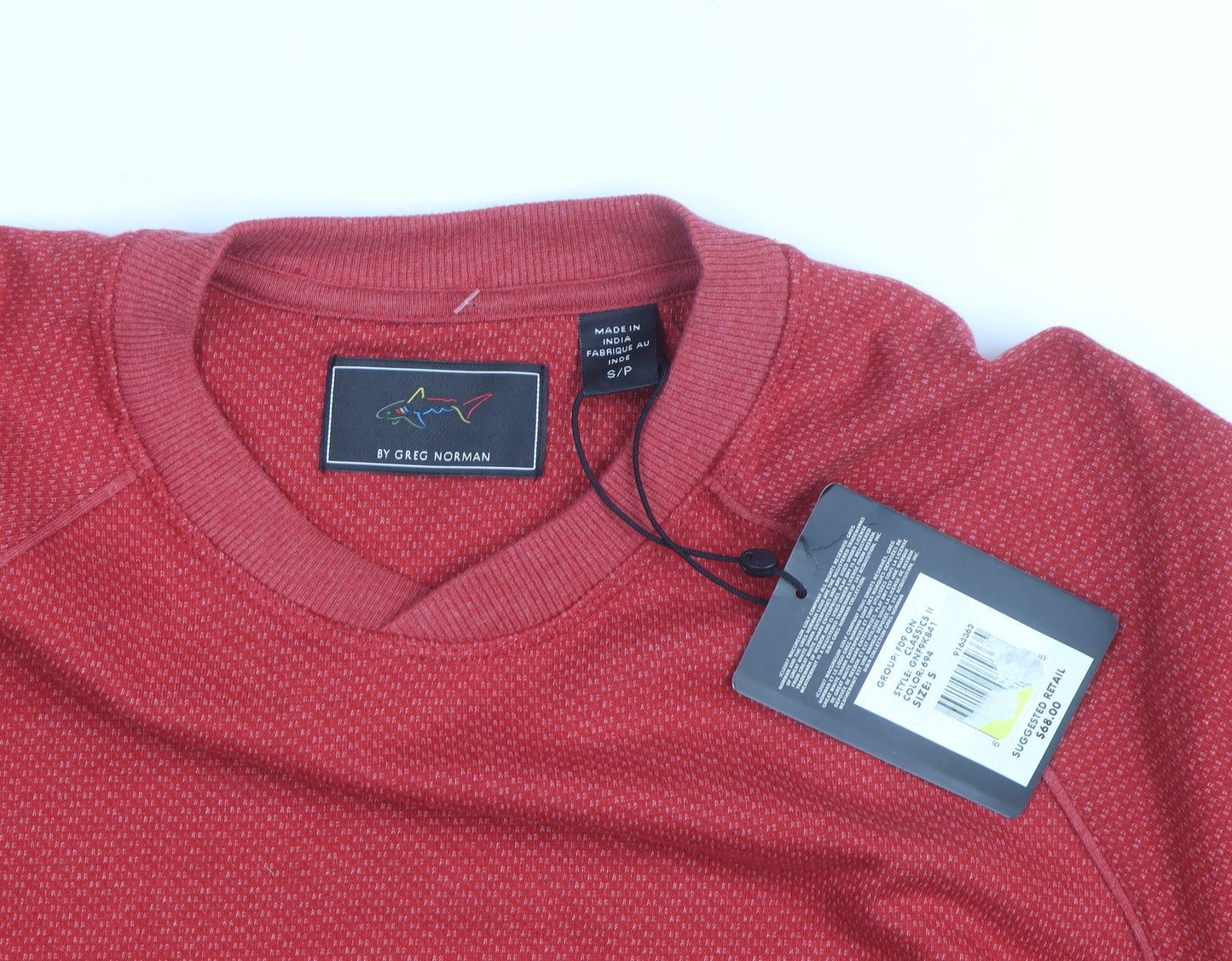 Greg Norman Men's Red Crew Neck Pullover Sweatshirt S