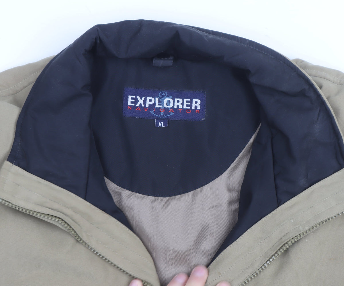 Explorer Navigator Men's Beige Cotton Full Zip Jacket XL
