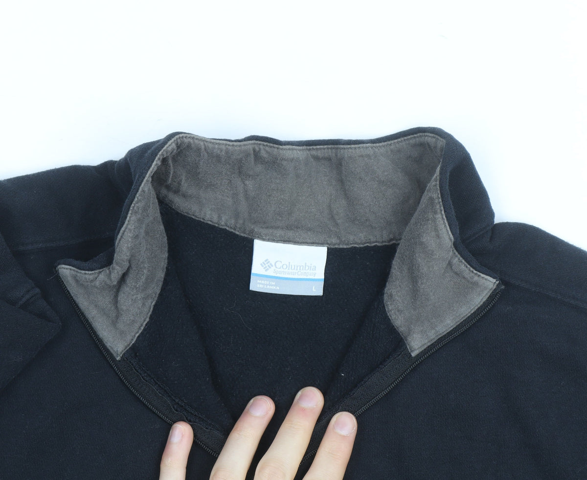 Columbia Men's Black 1/4 Zip Fleece Pullover Sweatshirt L