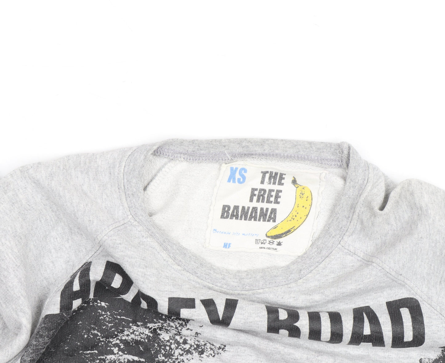 The Free Banana Men's Grey Abbey Road Graphic Sweatshirt XS