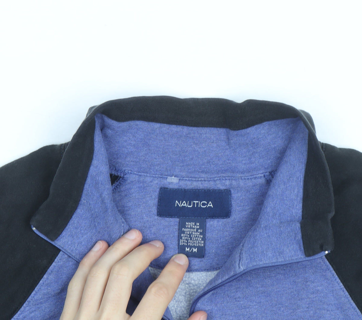 Nautica Men's Blue 1/2 Zip Sweatshirt M Long Sleeve High Neck