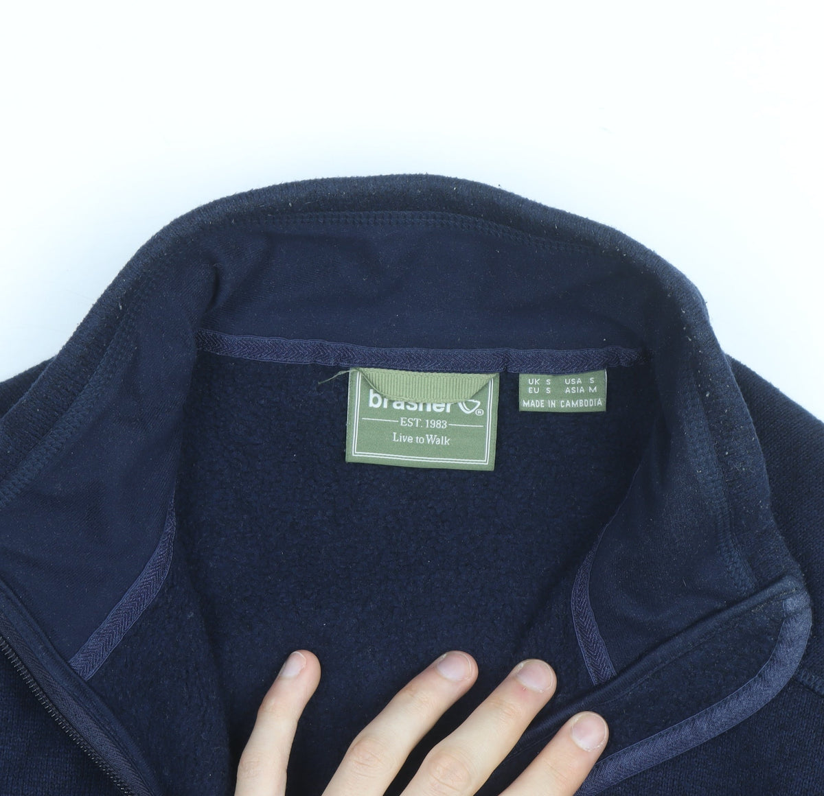 Brasher Men's Blue Fleece Soft Shell Jacket Size S Outdoor Hiking