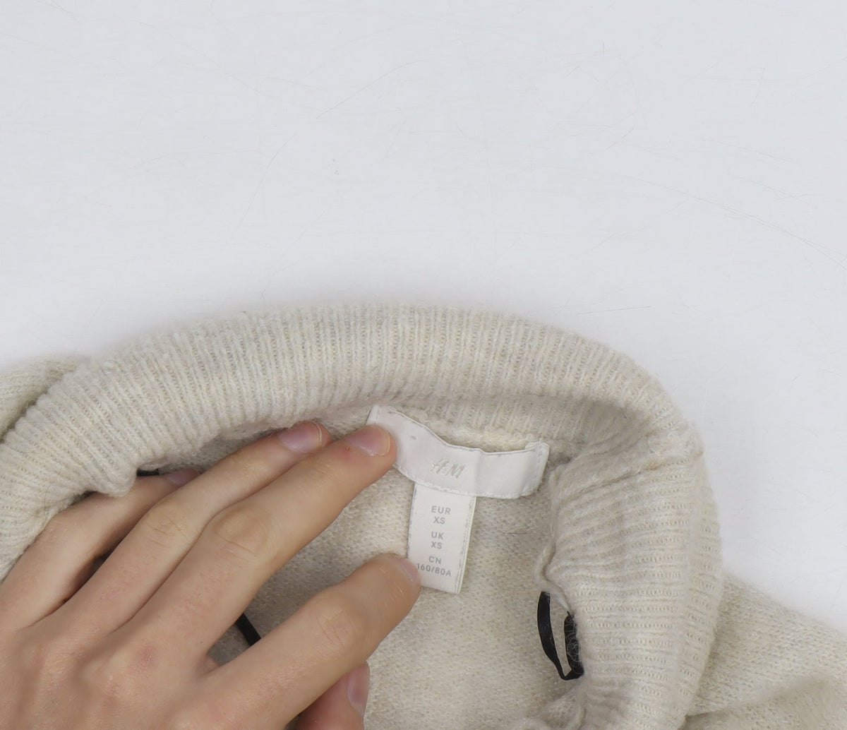 H&M Women’s Beige Wool Alpaca Roll Neck Jumper XS