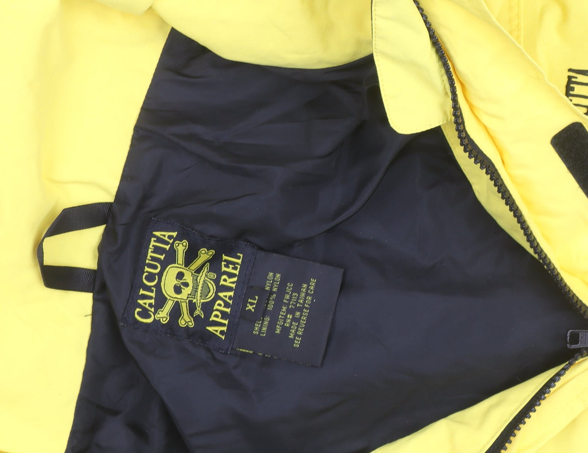 Calcutta Apparel Mens Yellow Hooded Waterproof Parka Jacket XL