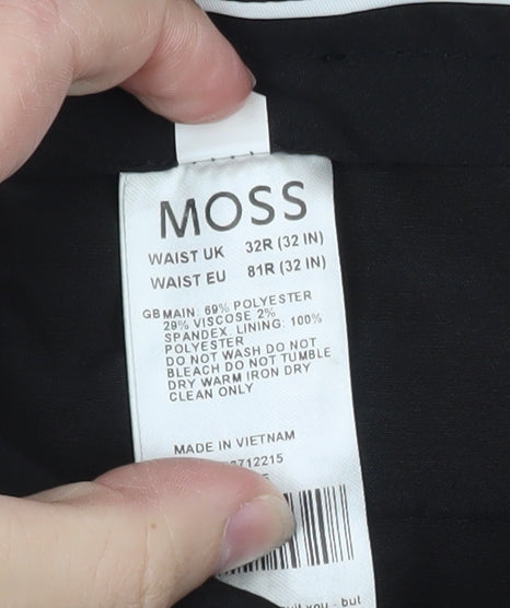 Marks & Spencer Men's Black Slim Fit Dress Trousers 32R Polyester Blend