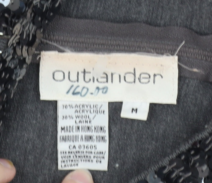 Outlander Women’s Grey Sequin Trim Fit & Flare Dress M