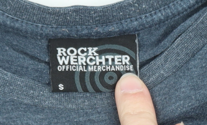 Rock Werchter Men's Blue Small Crew Neck Band T-Shirt