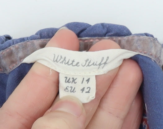White Stuff Women Blue Floral A-Line Knee Length Dress Size 14
