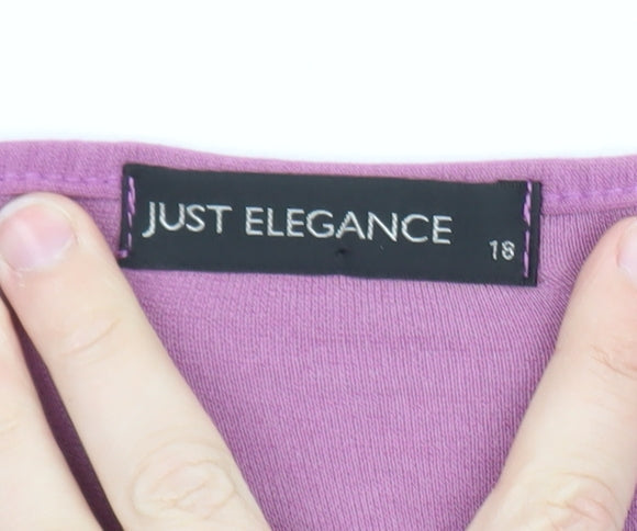 Just Elegance Women's Multicoloured Scoop Neck 3/4 Sleeve Jersey Top Size 18
