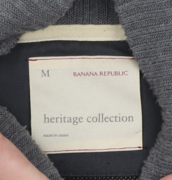 Banana Republic Men’s Grey Wool Blend Bomber Jacket M Heritage Collection
