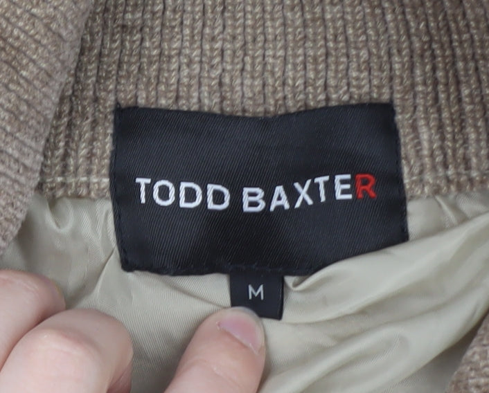 Todd Baxter Men's Beige Wool Blend Full Zip Jumper M