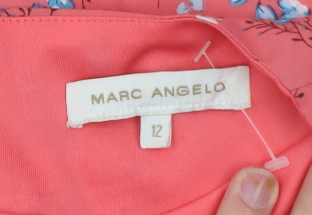 Marc Angelo Women's Pink Floral Midi A-Line Dress Size 12