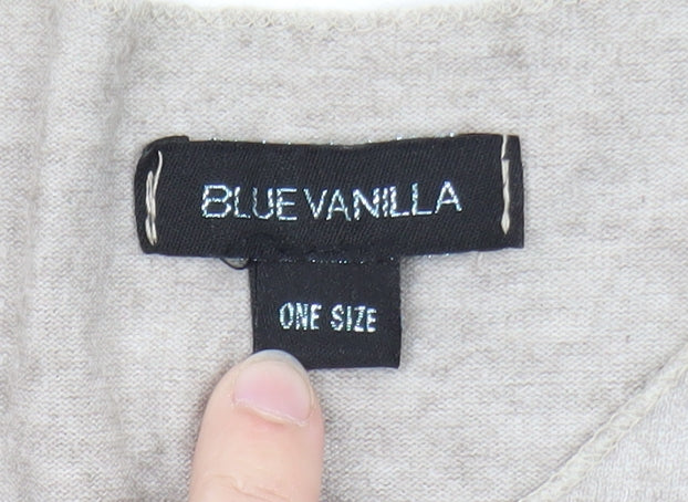 Blue Vanilla Women Beige Star Pullover Jumper One Size V-Neck Knit