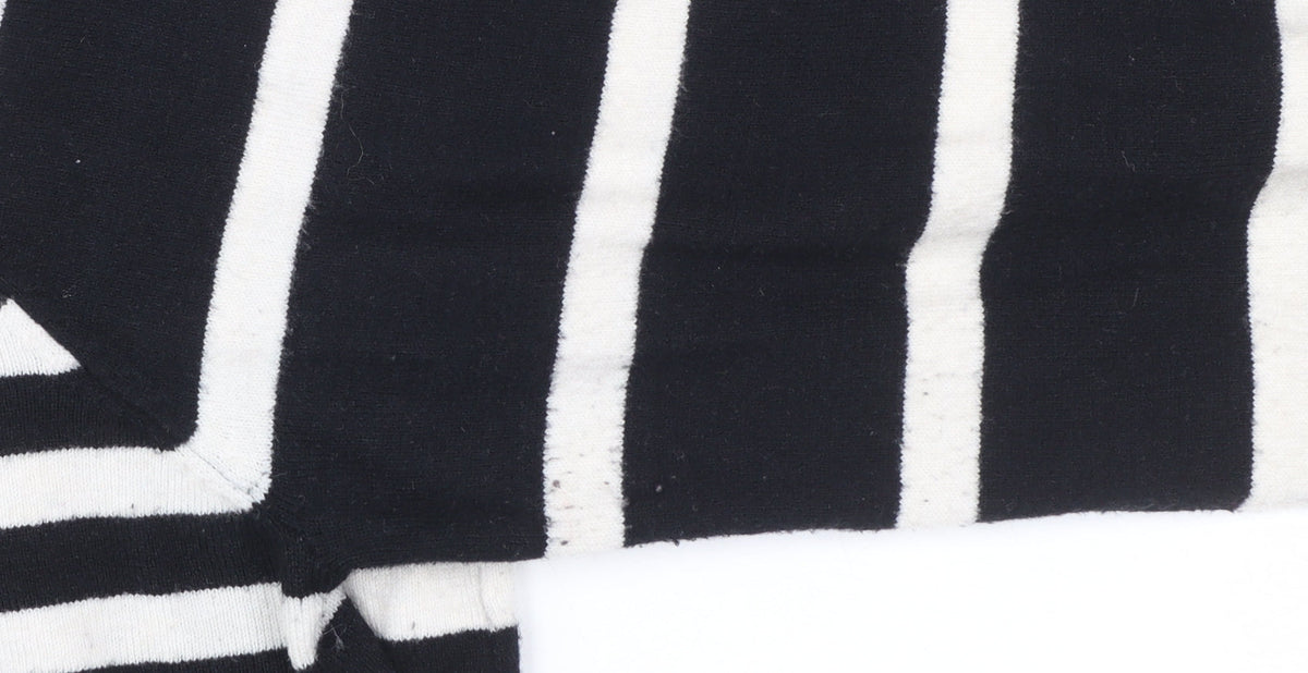 Oliver Bonas Women Black White Striped Crew Neck Pullover Jumper Size 18