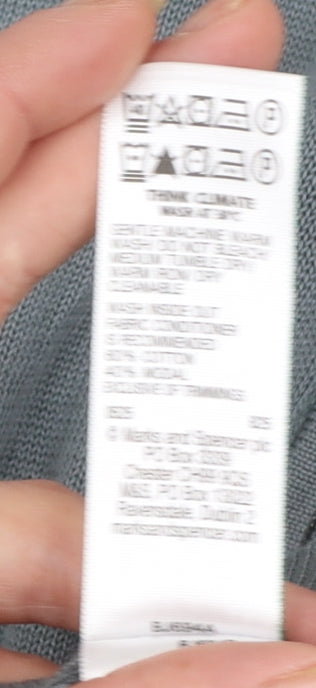 Marks & Spencer Men's Grey Cotton Modal 1/2 Zip Jumper M Regular