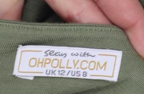 Oh Polly Women’s Green Sleeveless Wrap Slim Jumpsuit Size 12