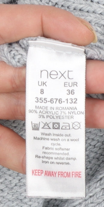 Next Women’s Grey Roll Neck Sleeveless Knit Jumper Vest Size 8