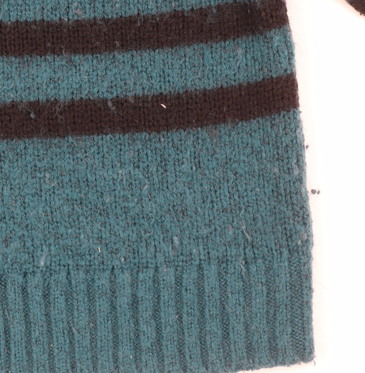 AND/OR Women's Blue Striped Wool Blend Chunky Knit Jumper Size 18