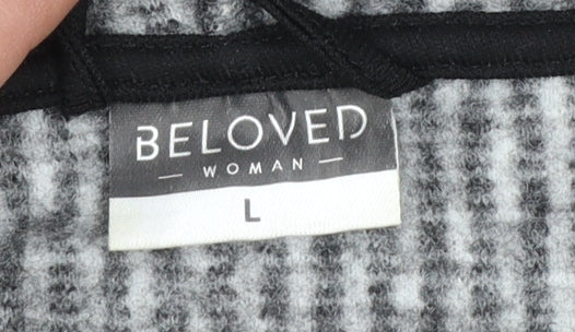 Beloved Woman Grey Hooded Full Zip Cardigan L Soft Knit