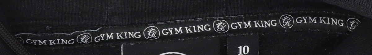 Gym King Womens Black Size 10 Pullover Hoodie with Logo Detail