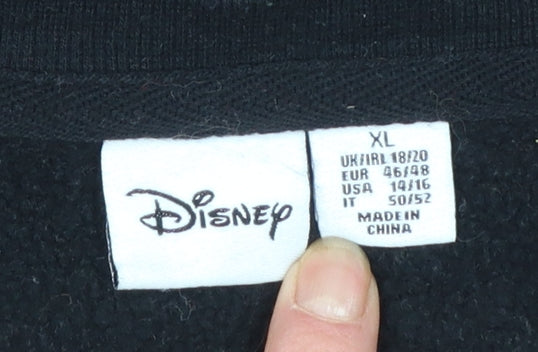 Disney Women’s Black Walt Disney Logo Sweatshirt XL Casual Pullover
