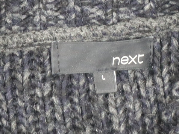 Next Women’s Black Wool Blend Chunky Knit Long Cardigan Size L