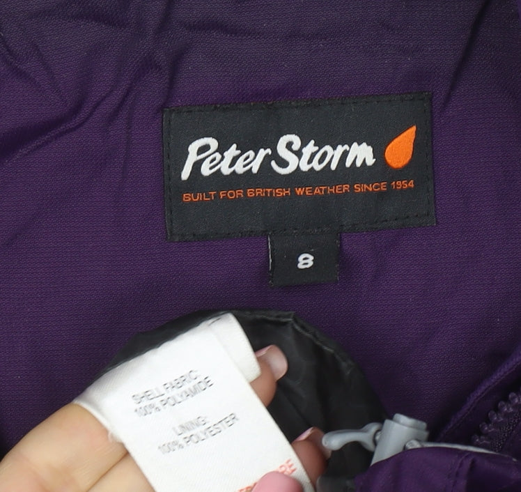 Peter Storm Women’s Purple Waterproof Hooded Jacket Size 8