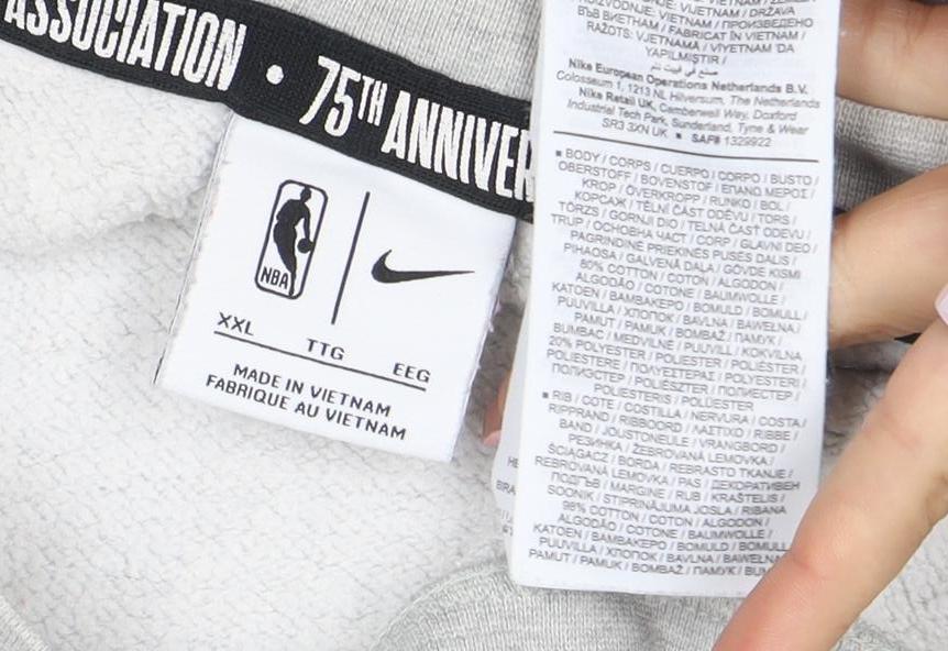 Nike Men's Grey 2XL Crew Neck NBA 2022 Sweatshirt
