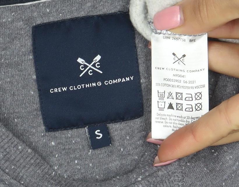 Crew Clothing Men's Grey Small Cotton Blend Crew Neck Sweatshirt