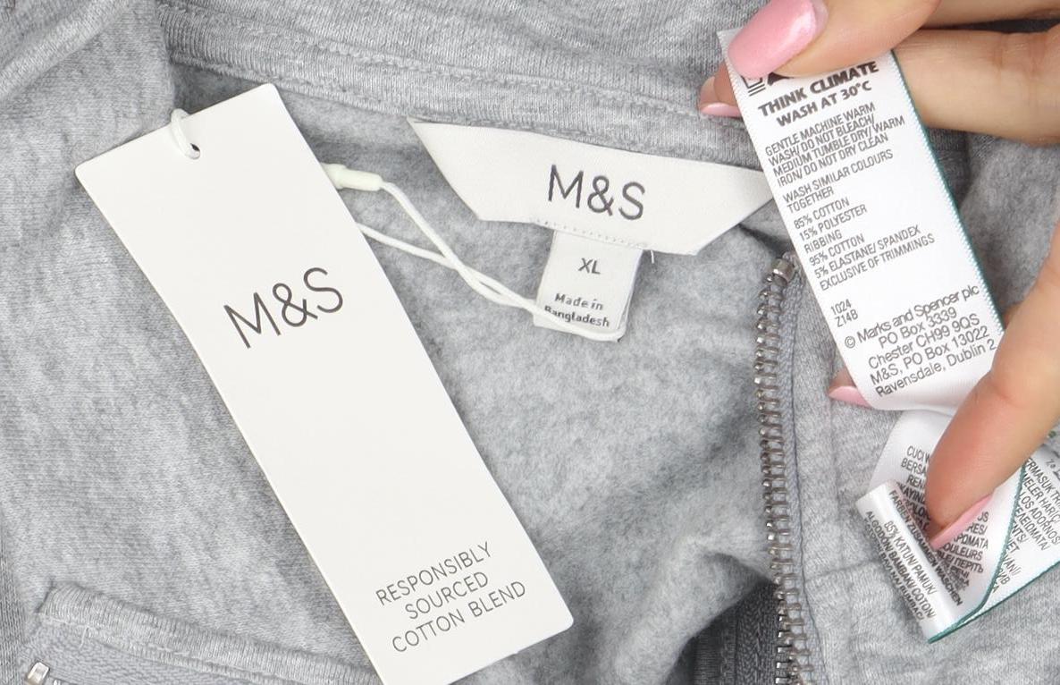 Marks and Spencer Women Grey XL 1/2 Zip Pullover Sweatshirt