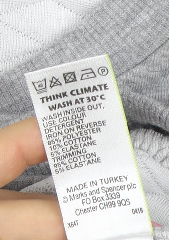 Marks & Spencer Women Grey Full Zip Sweatshirt UK 16 Polyester Blend